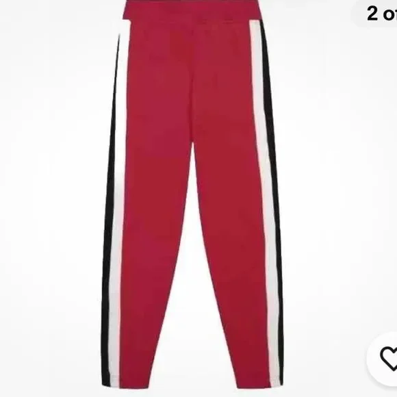 NAUTICA Boys Side Stripe Fleece Joggers Red, Black, White Size M 5 NWT - Picture 5 of 7